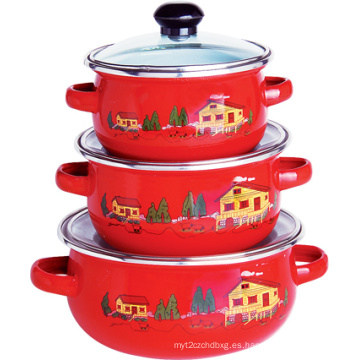 Cacerola del esmalte / utensilios de cocina 3PCS Set / 3PCS Cookware Set